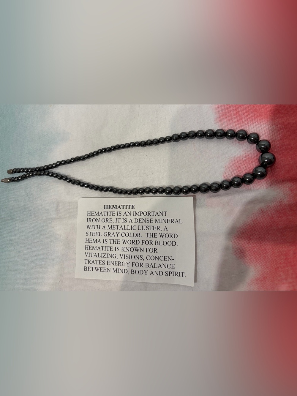 Classic Hematite Graduated Bead Necklace Excellent Shape